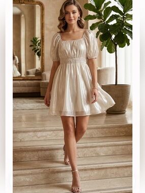Arula Shiny Cream Dress